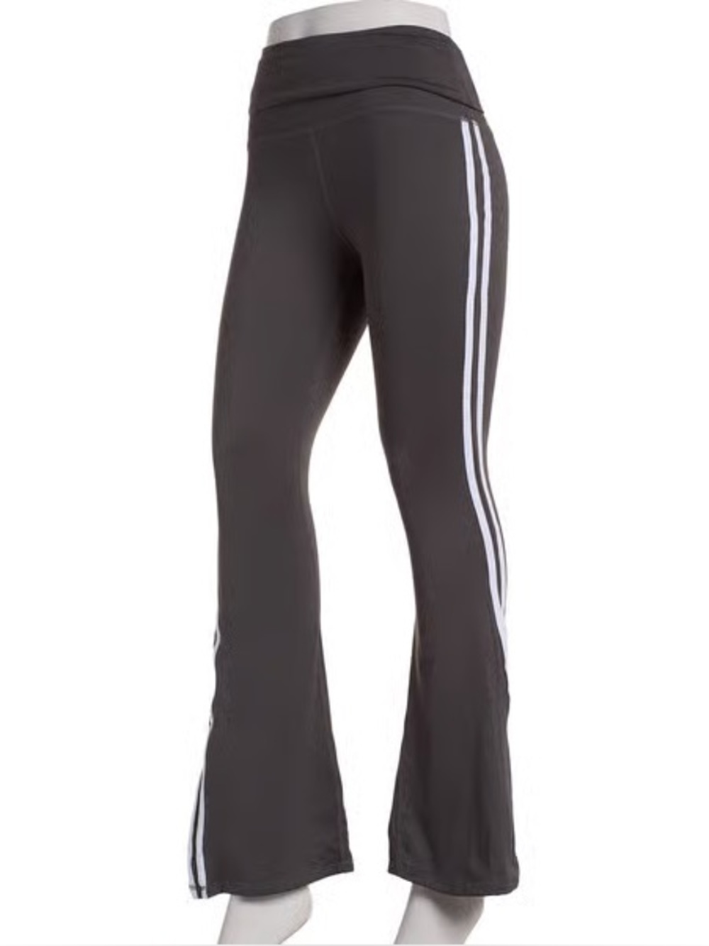Juniors Grey Flared Athletic Pants with White Stripes